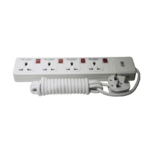Many MTS-144  3 Pin 4 Port White Power Strip