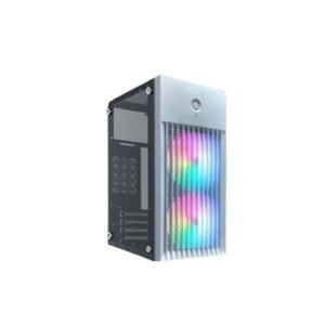OVO J618-W-ACRYLIC RGB Micro Mesh Mini Tower Gaming Case (White)